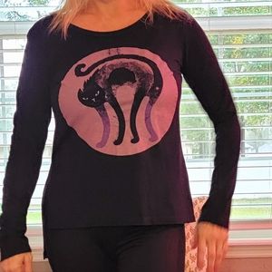 Women's Black Cat 🐈‍⬛️ Long Sleeve Shirt M